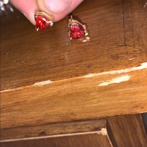 Red heart earrings